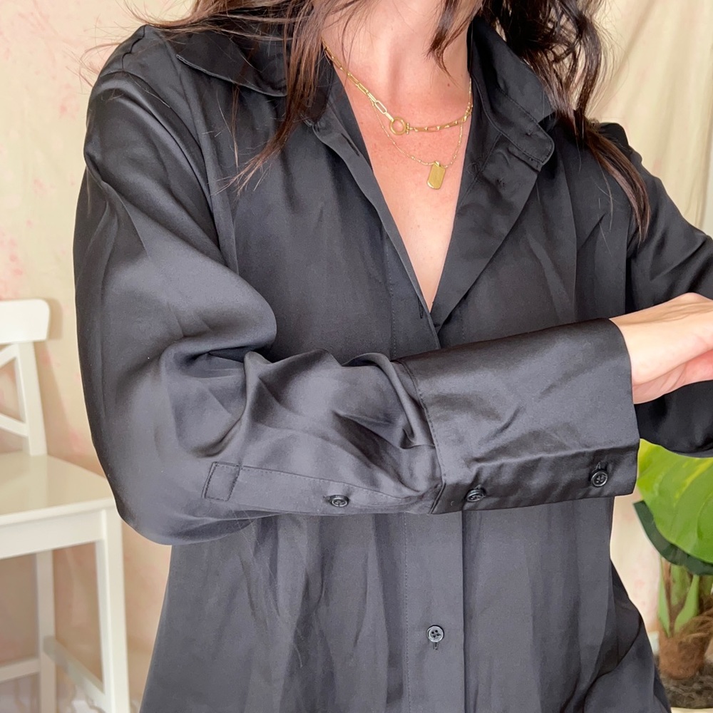 NWT H&M black oversized shirt dress